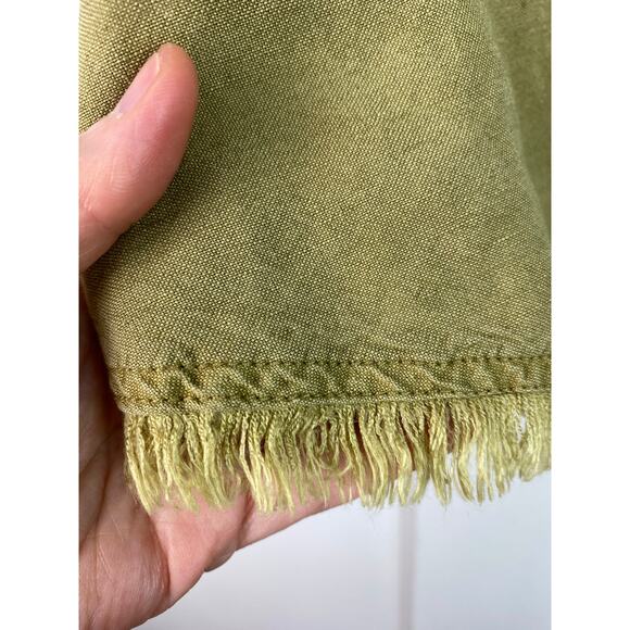 YFB Women's Size S Green Fringed Hem Button Up Linen Blend Tank Top - Picture 3 of 7